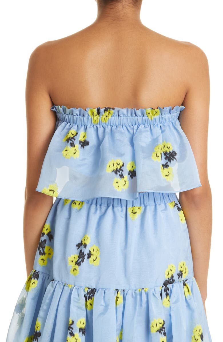 Tanya Taylor Lara Midi Skirt, Alternate, color, Summer Blossom Oxford Blue