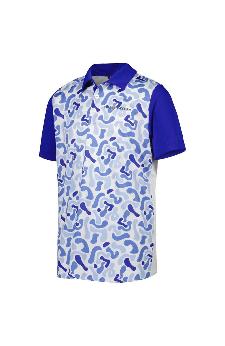 adidas Youth adidas White/Blue THE PLAYERS Print AEROREADY Polo, Alternate, color, White