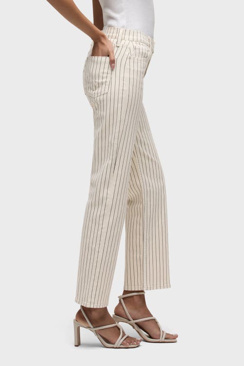 Hudson Jeans Remi High-rise Straight Full Length In Ecru Stripe
