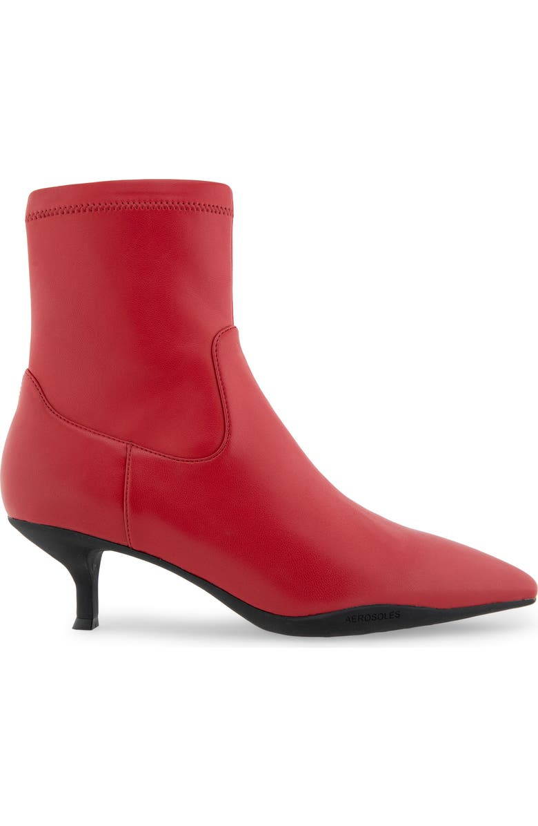Aerosoles Lasko Kitten Heel Bootie, Alternate, color, Racing Red Stretch Smooth Faux
