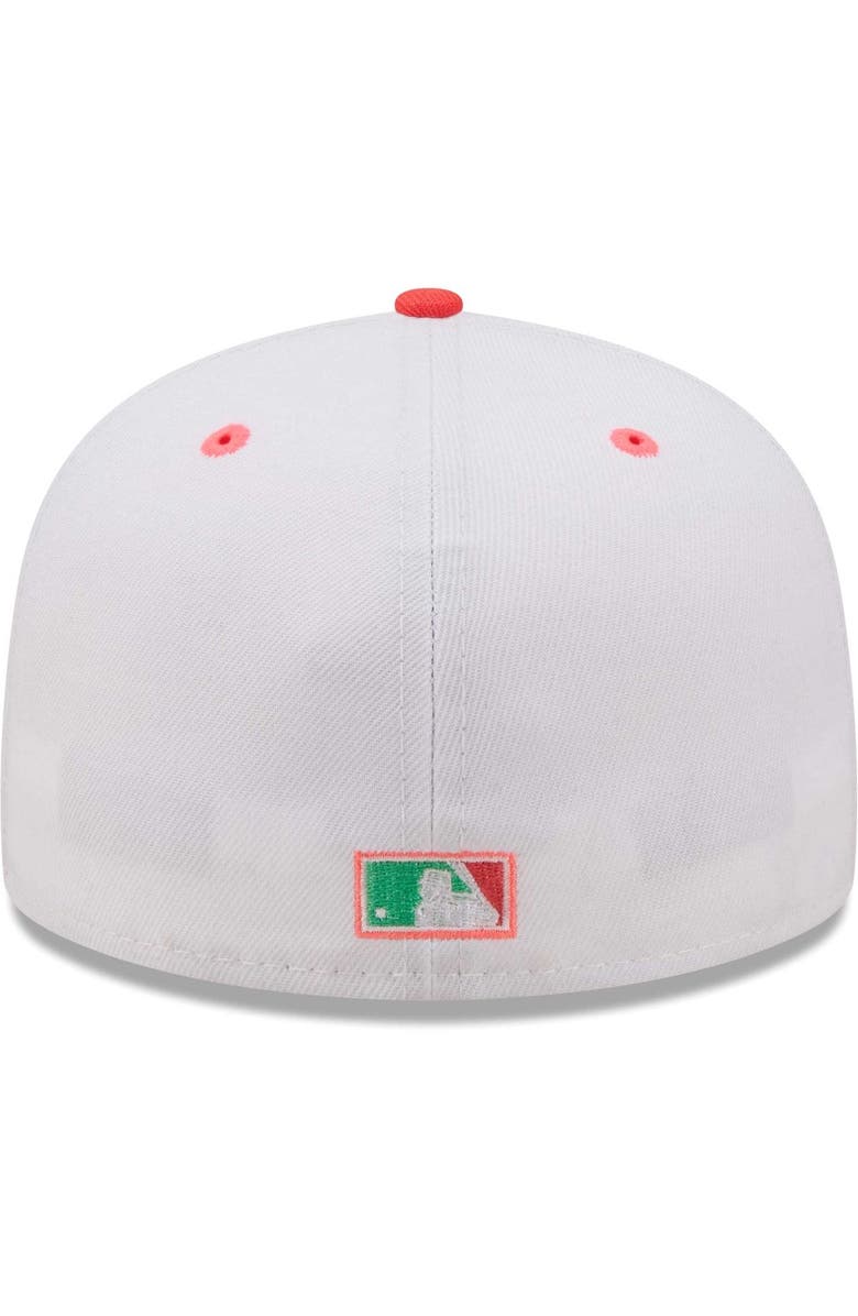 New Era Men's New Era White/Green Chicago White Sox Inaugural Season at Comiskey Park Watermelon Lolli 59FIFTY Fitted Hat, Alternate, color, White