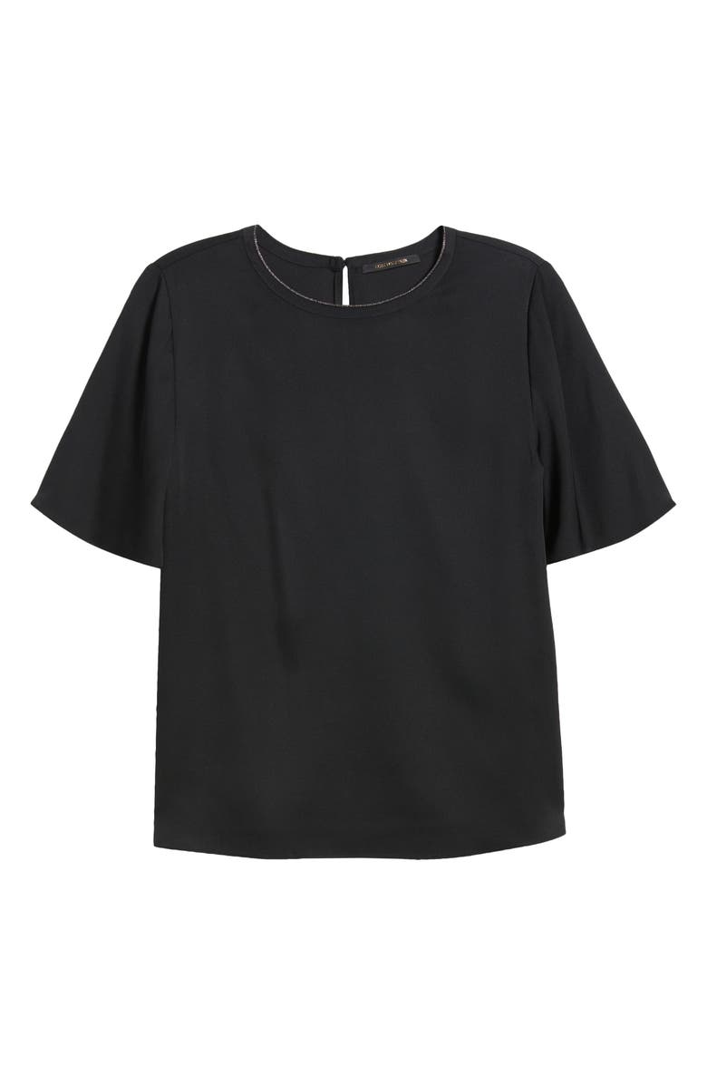 KOBI HALPERIN Sylvie Embellished Stretch Silk Top, Alternate, color, Black