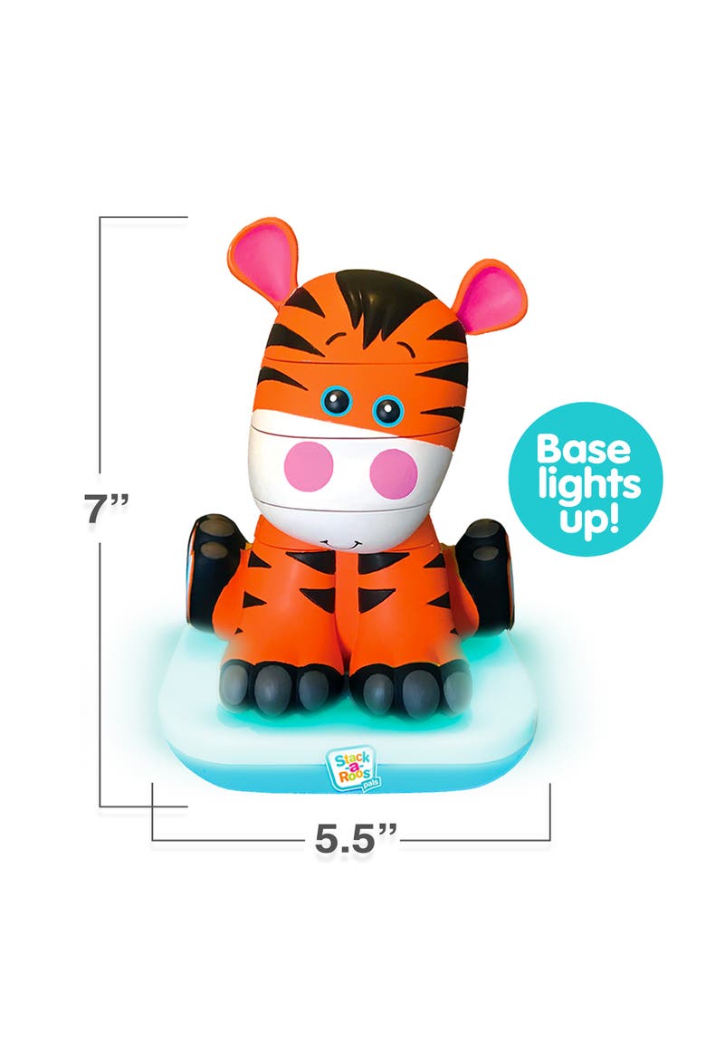 Stackaroos Pals Baby Tiger Lights & Sounds, 5 Piece Stacking Animal Tower, Alternate, color, Multicolored