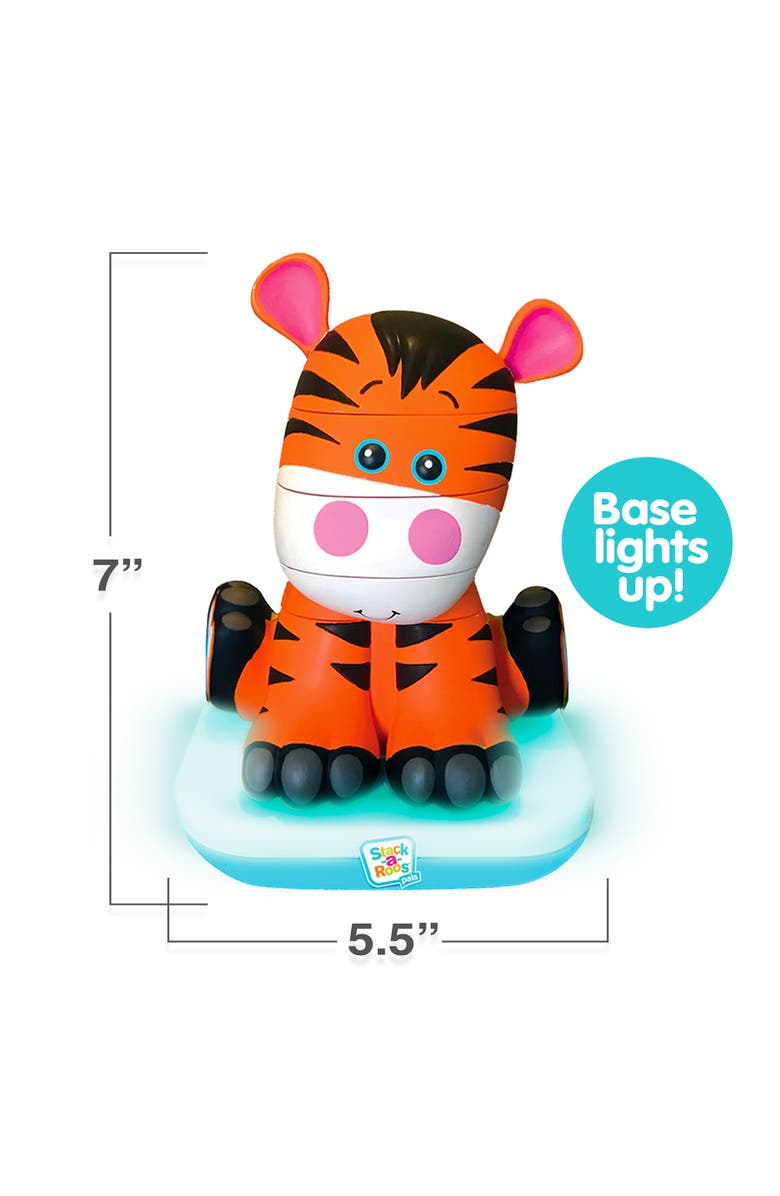 Stack-a-Roos Stackaroos Pals Baby Tiger Lights 
Sounds, 5 Piece Stacking Animal Tower, Alternate, color, Multicolored