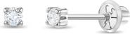 In Season Jewelry 14k Square Set Cubic Zirconia Solitaire Earrings