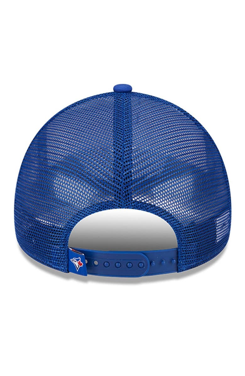 New Era Men's New Era White/Royal Toronto Blue Jays Stacked A-Frame Trucker 9FORTY Adjustable Hat, Alternate, color, 