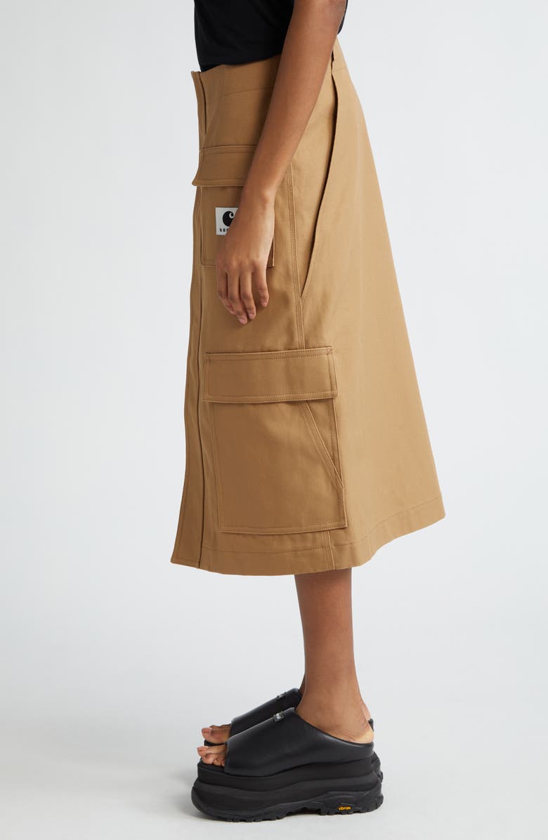 Sacai Carhartt WIP Cotton Canvas Cargo Skirt, Alternate, color, 