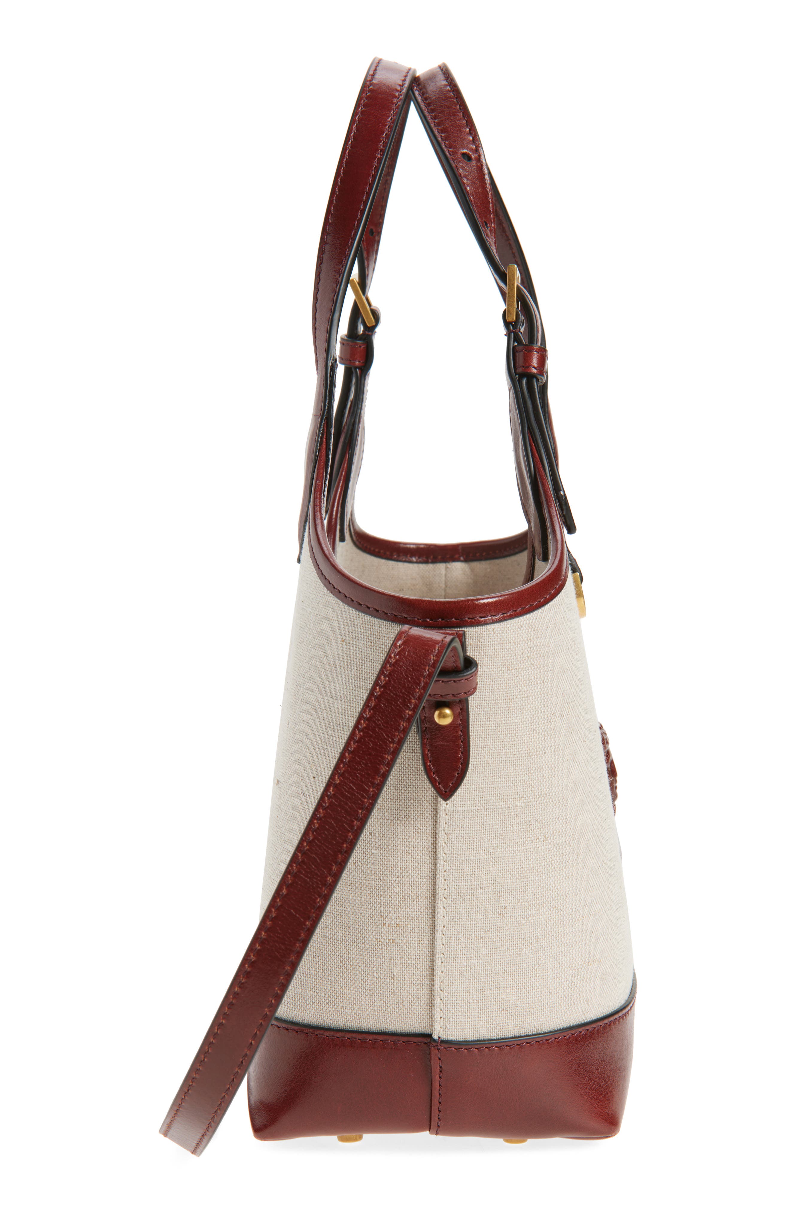 Small La Medusa Canvas & Leather Tote, Alternate, color, BEIGE PALISANDRO GOLD 82