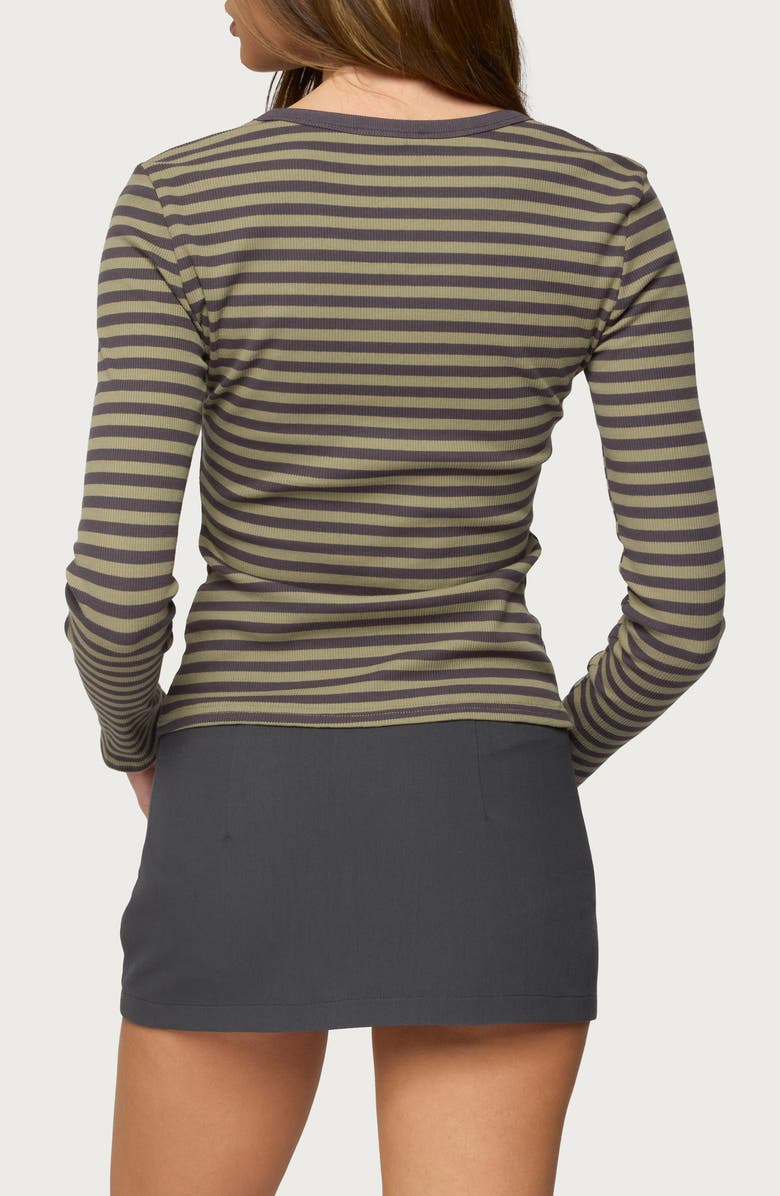 EDIKTED Roma Stripe Rib Henley Top, Alternate, color, 