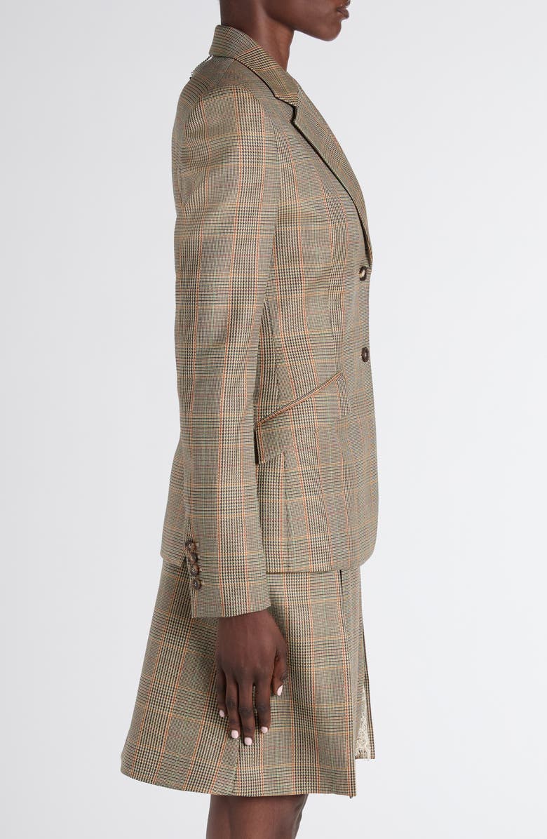 McQueen Country Glen Plaid Single Breasted Wool Blazer, Alternate, color, Off White Multi