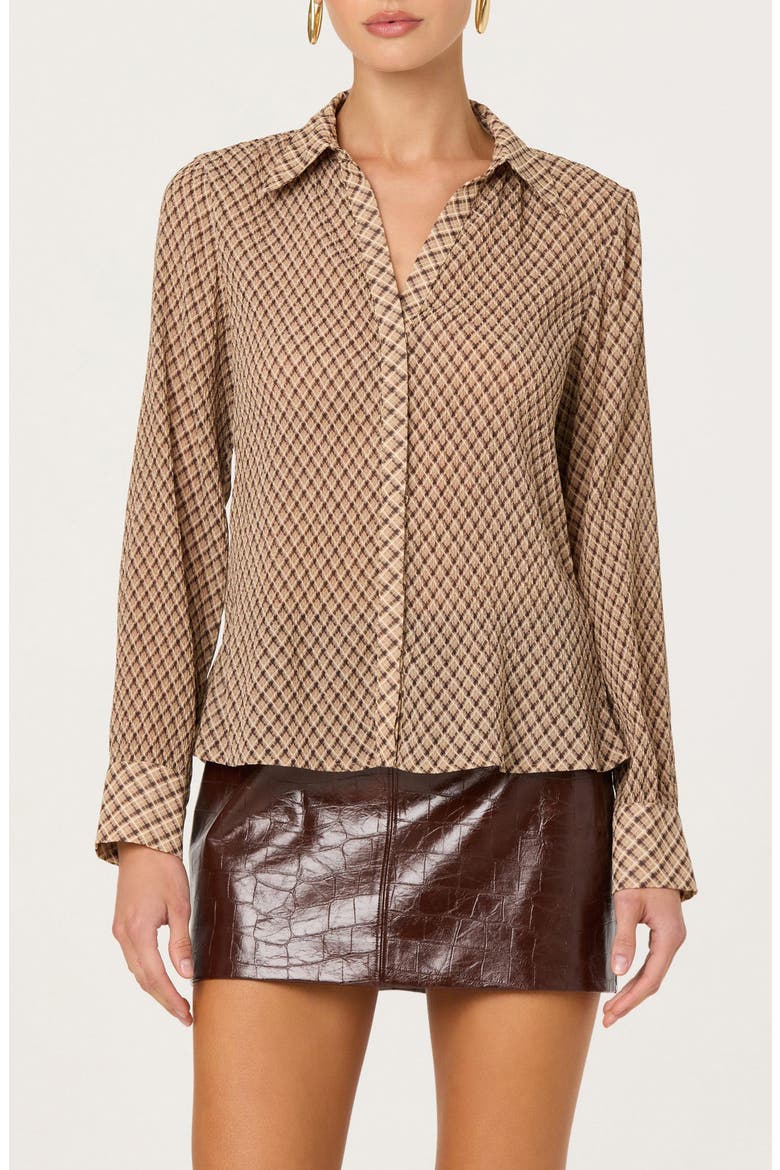 Laurel Button-Up Shirt, Main, color, BROWN PLAID