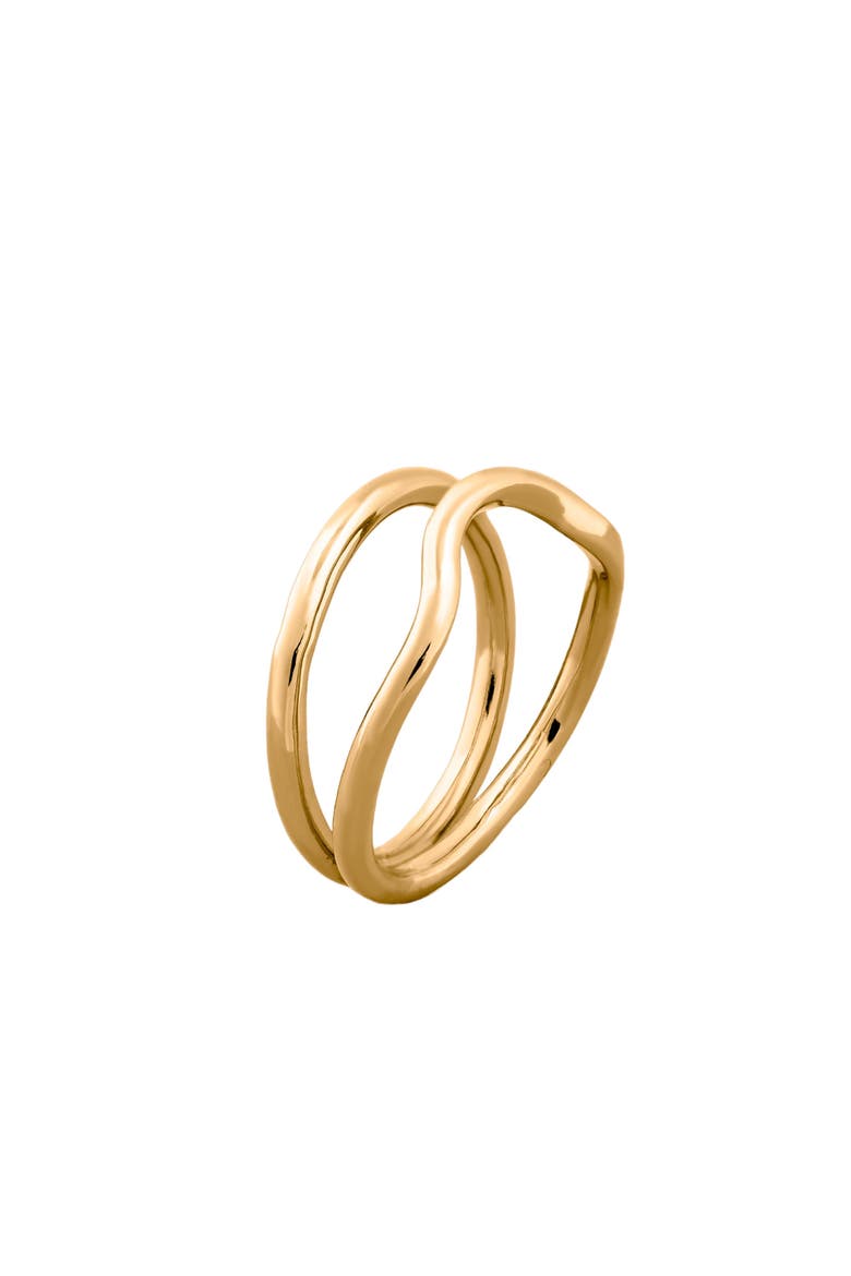 Naeva double and wave ring, Main, color, GOLD PLATE