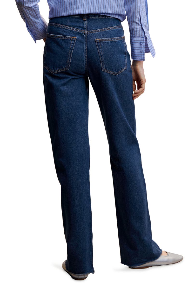 MANGO Raw Hem Wide Leg Jeans, Alternate, color, 