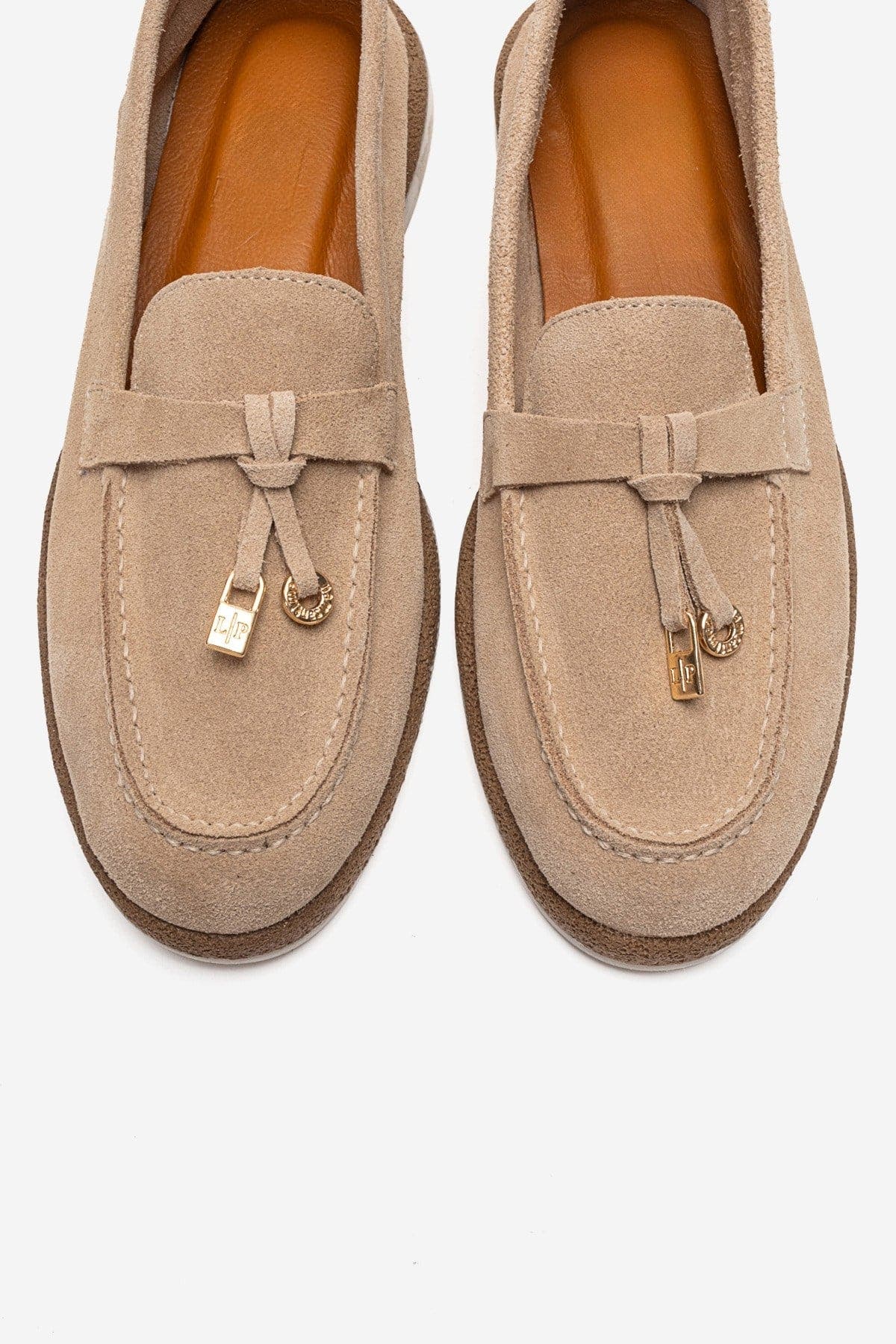 Ilvena Leather Loafer, Alternate, color, Beige Suede