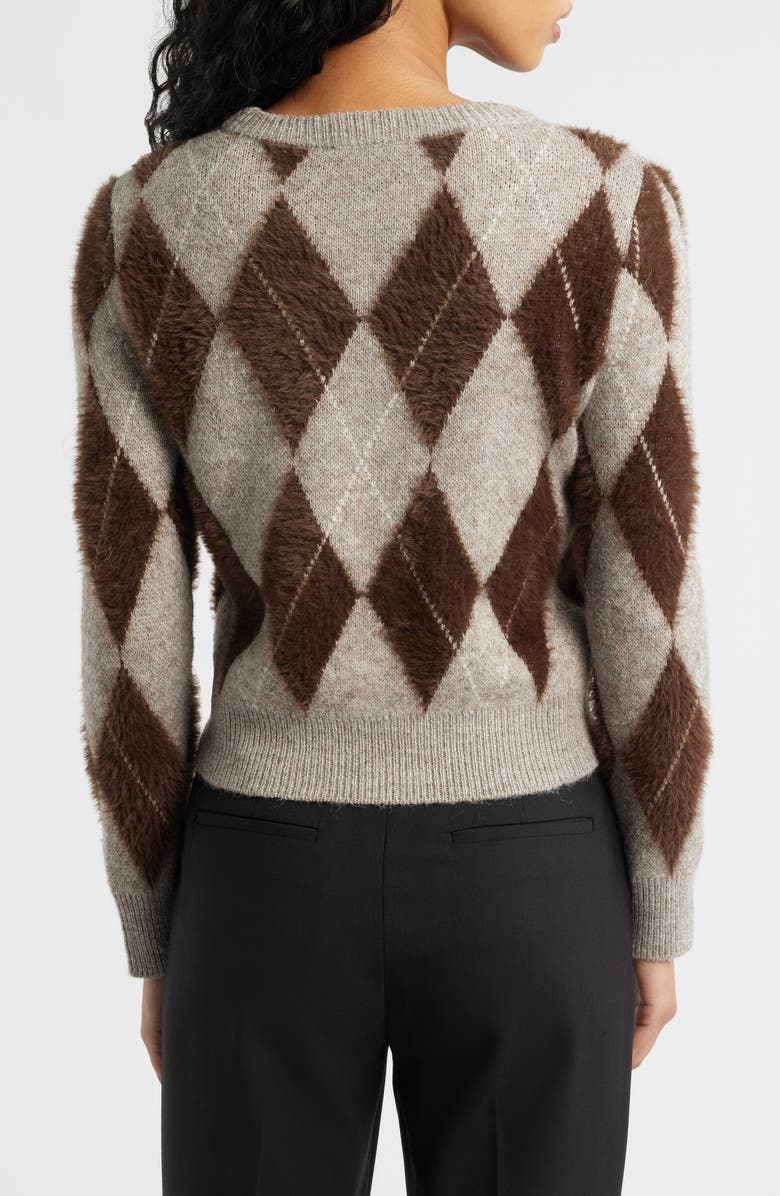 MANGO Rombete Argyle Sweater, Alternate, color, Light/ Pastel Grey