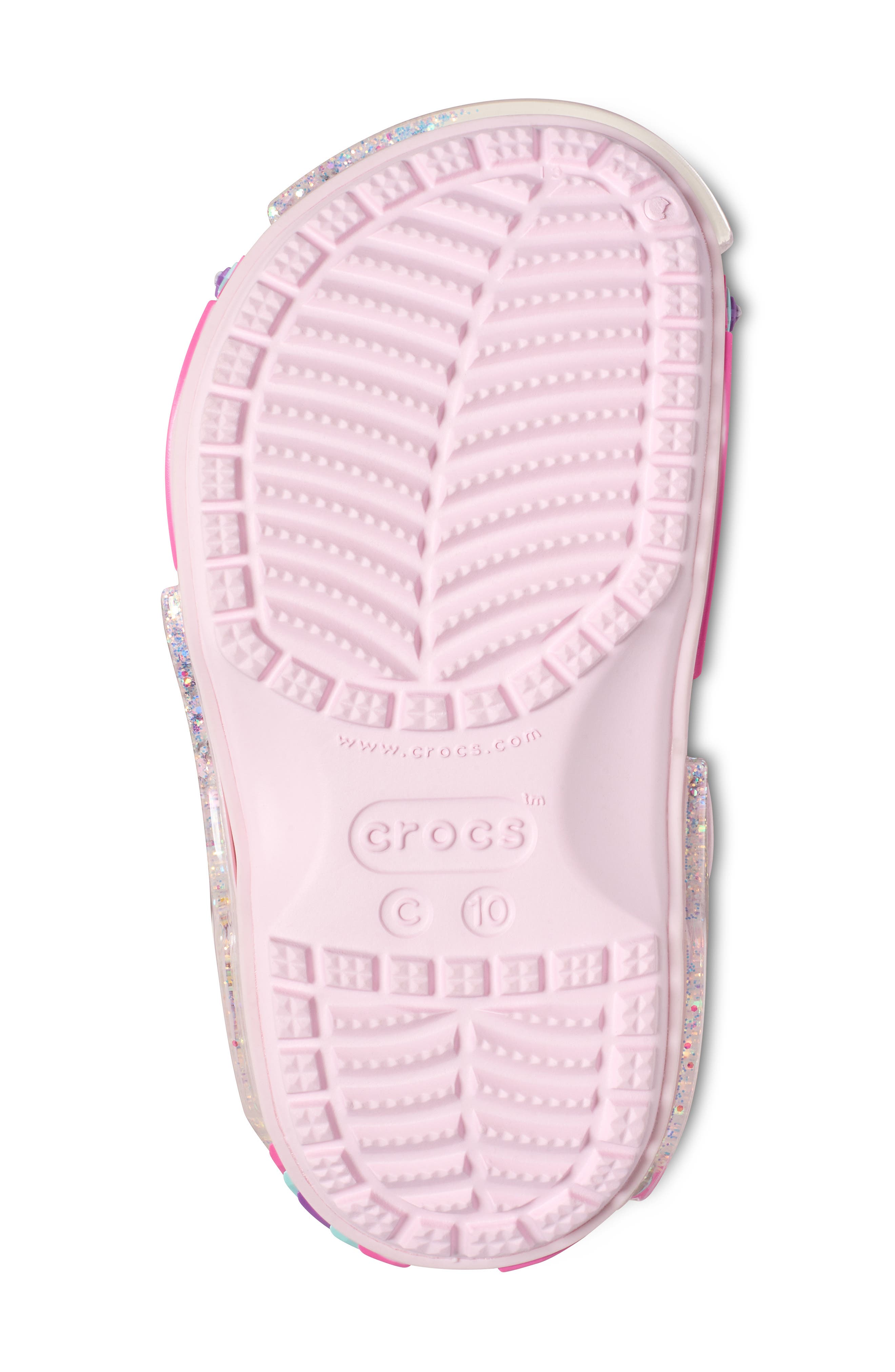 CROCS Kids
 Classic Star Sparkle Shaker Clog, Alternate, color, Pink Milk