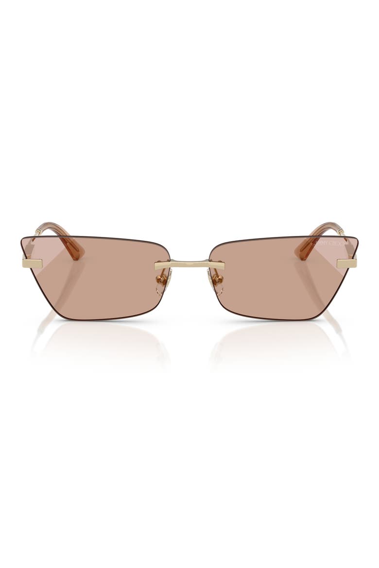 60mm Cat Eye Sunglasses, Main, color, PALE GOLD / BROWN GRADIENT