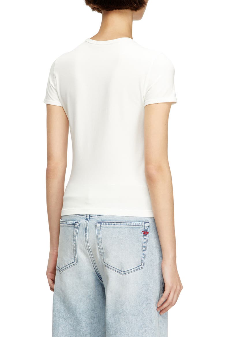T-Uncutieslong-OD Metallic Oval D Cutout T-Shirt, Alternate, color, OFF/ WHITE