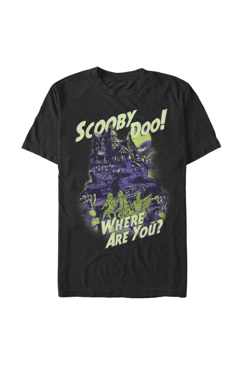 Men's Scooby Doo Haunted House T-Shirt, Main, color, Black