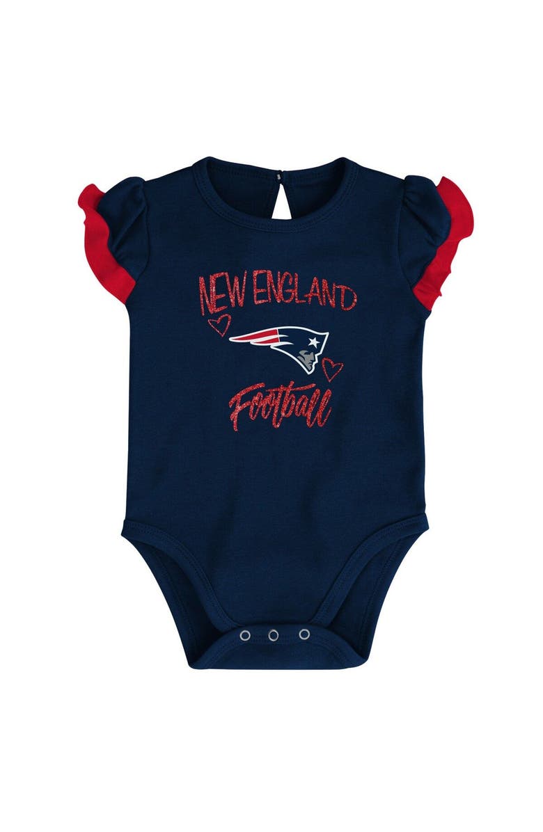 Outerstuff Newborn & Infant Navy/Red New England Patriots Too Much Love Two-Piece Bodysuit Set, Alternate, color, Navy
