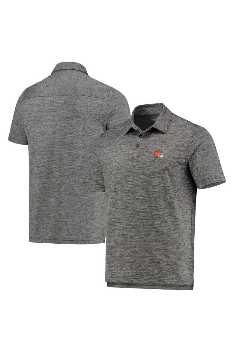 Men's Vineyard Vines Charcoal Cleveland Browns Destin Stripe Sankaty Polo, Main, color, Charcoal
