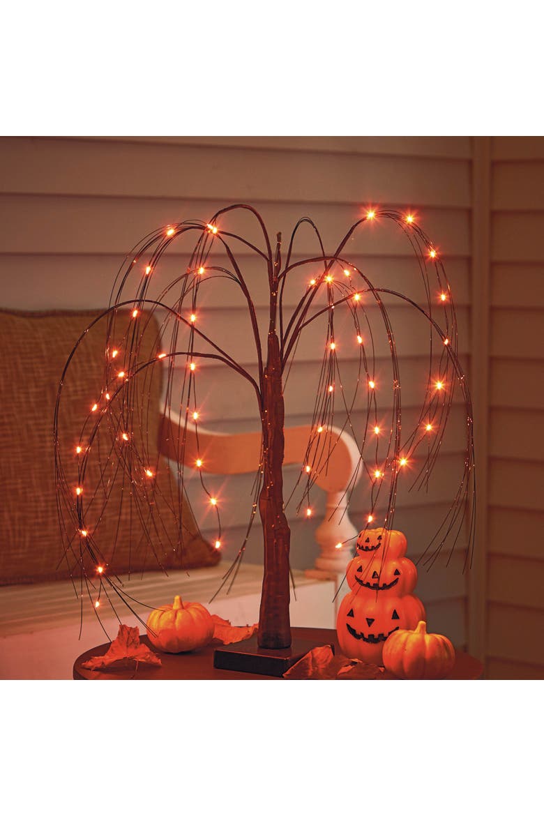 Spooky Weeping Willow LED Tree Decorative Sculpture Indoor, Alternate, color, Black