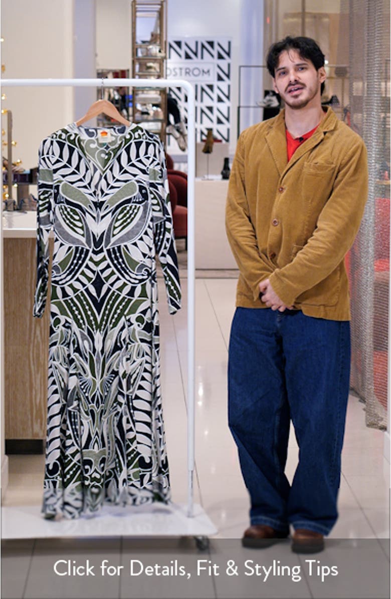 Lace Nature Long Sleeve Cotton Maxi Dress, sales video thumbnail