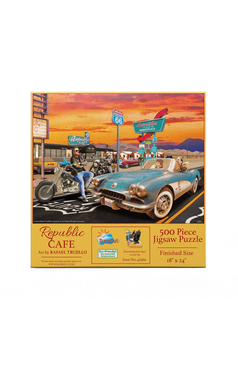 Sunsout Republic Cafe 500 piece Jigsaw Puzzle for Adults, Alternate, color, Multicolor