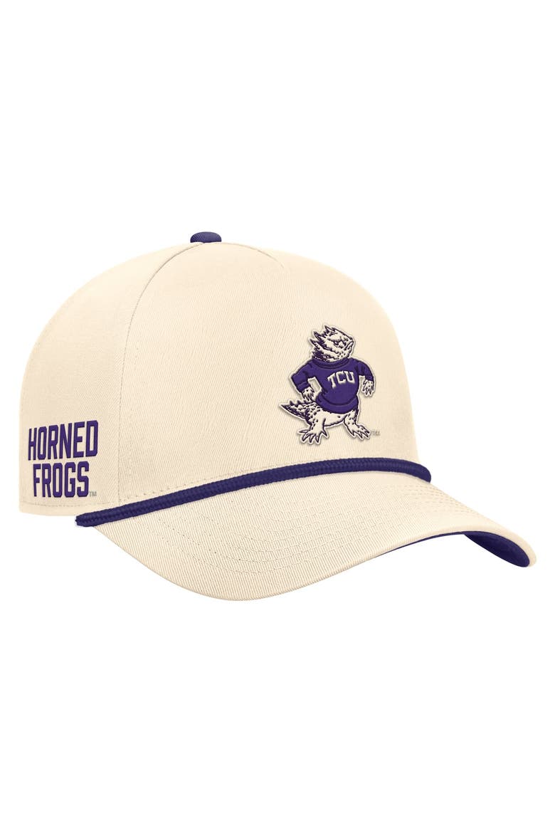 Men's Nike Natural TCU Horned Frogs Vintage Rope Rise Adjustable Hat, Main, color, Natural