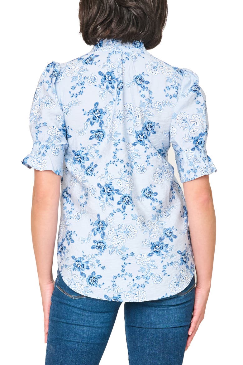 Dianthus Floral Puff Sleeve Top, Alternate, color, SOFT SKY FLORAL