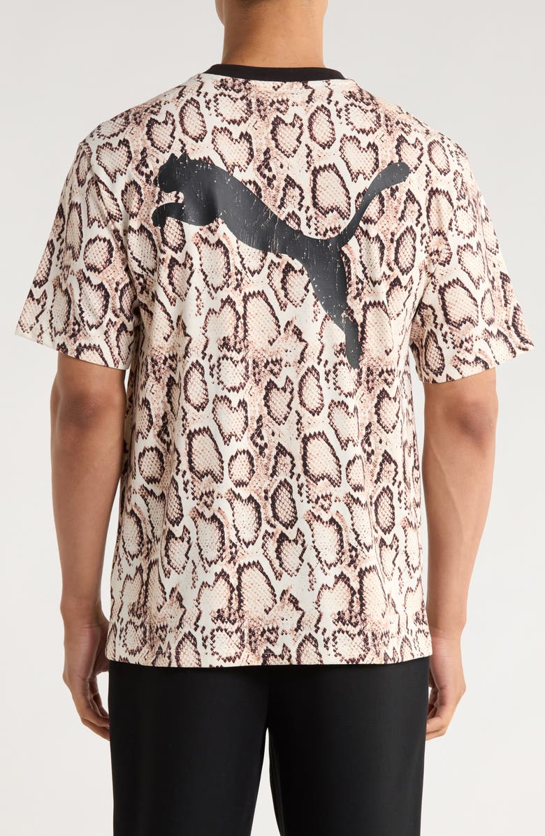 PUMA x A$AP Rocky Snakeskin Print Cotton T-Shirt, Alternate, color, Frosted Ivory
