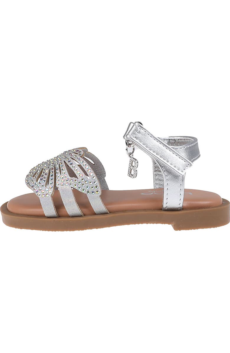 bebe Kids' Butterfly Rhinestone Sandal, Alternate, color,
