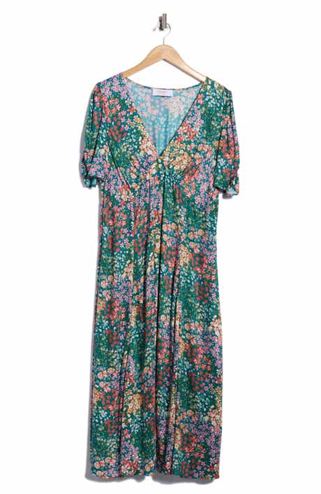Floral V-Neck Midi Dress