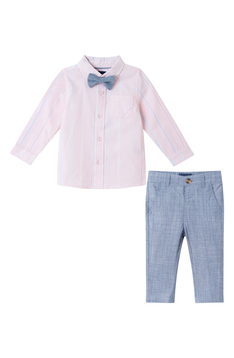 Andy & Evan Cotton Button-Up Shirt, Pants & Bow Tie Set, Main, color, 