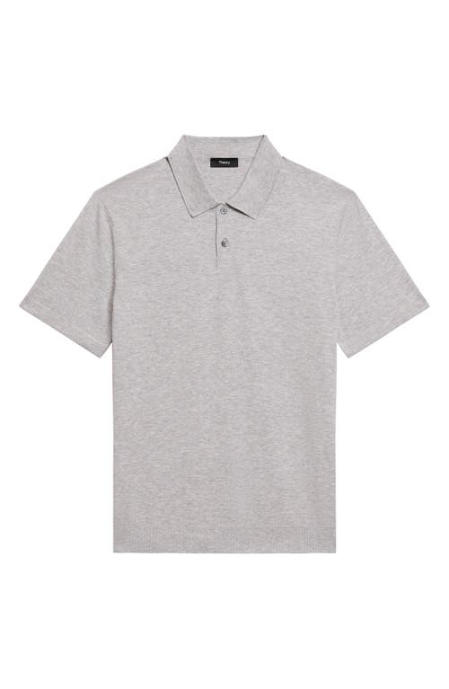 Theory Goris Milano Stitch Regular Fit Polo Shirt In Silver Heather