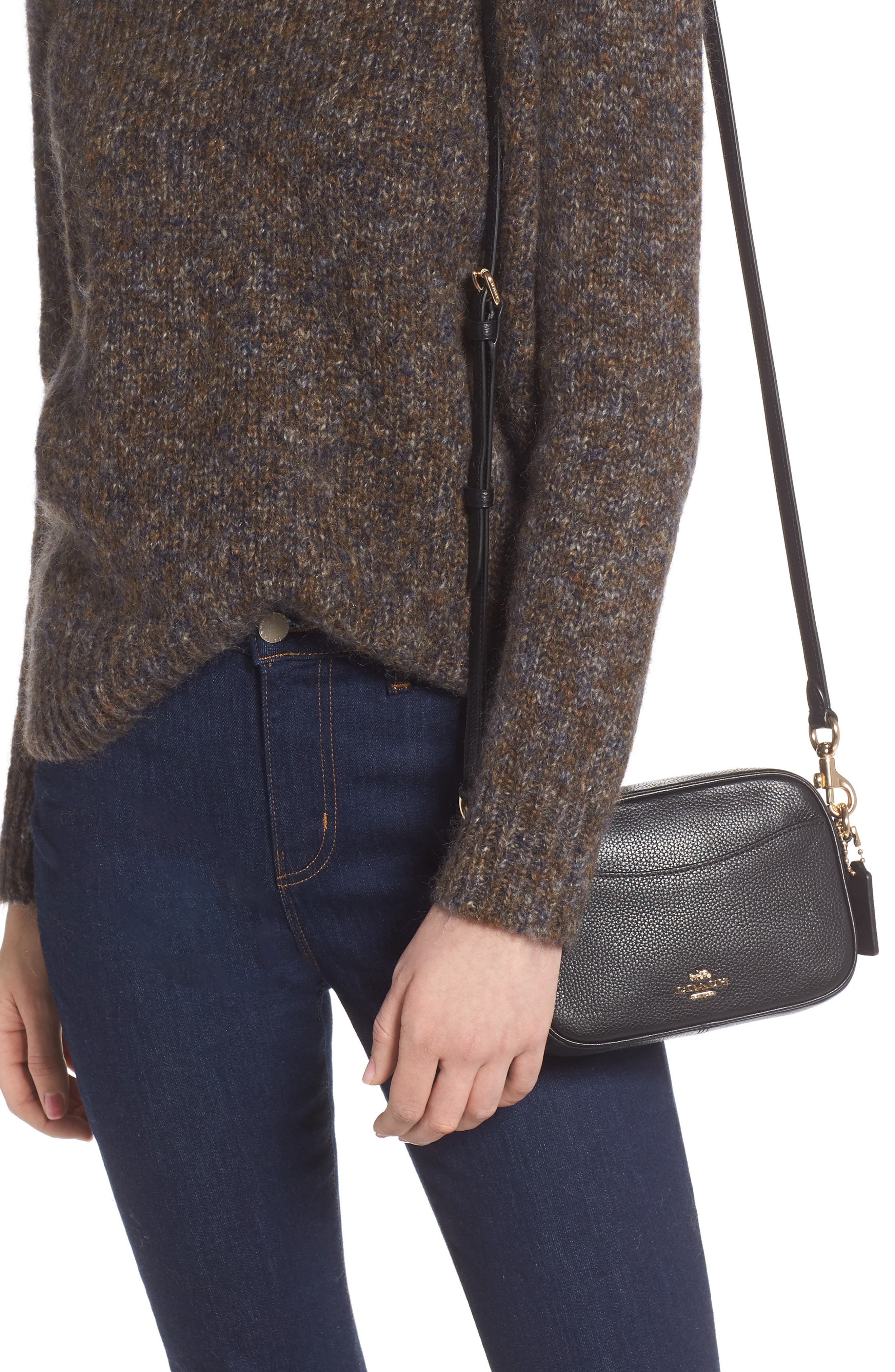 COACH Pebble Leather Camera Bag, Alternate, color, 