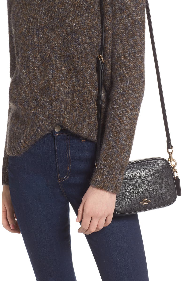 COACH Pebble Leather Camera Bag, Alternate, color,