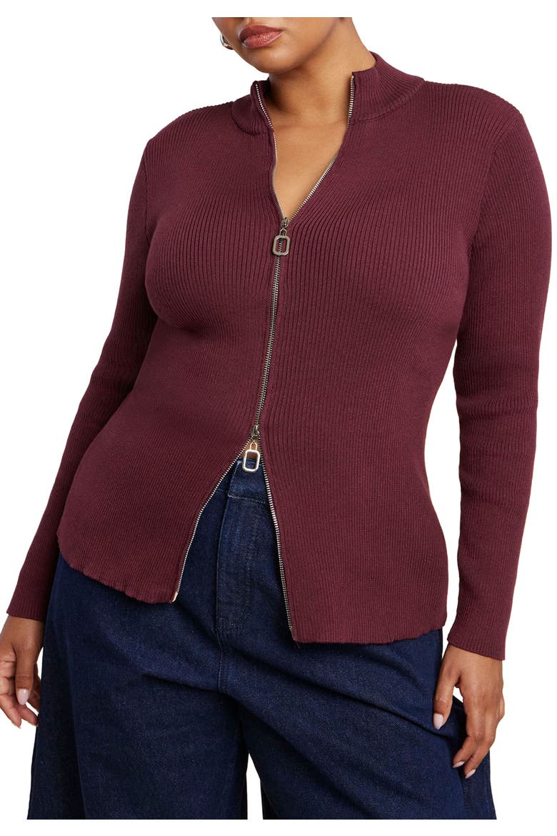 Two Way Zipper Sweater, Main, color, PORT ROYALE