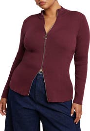 ELOQUII Two Way Zipper Sweater