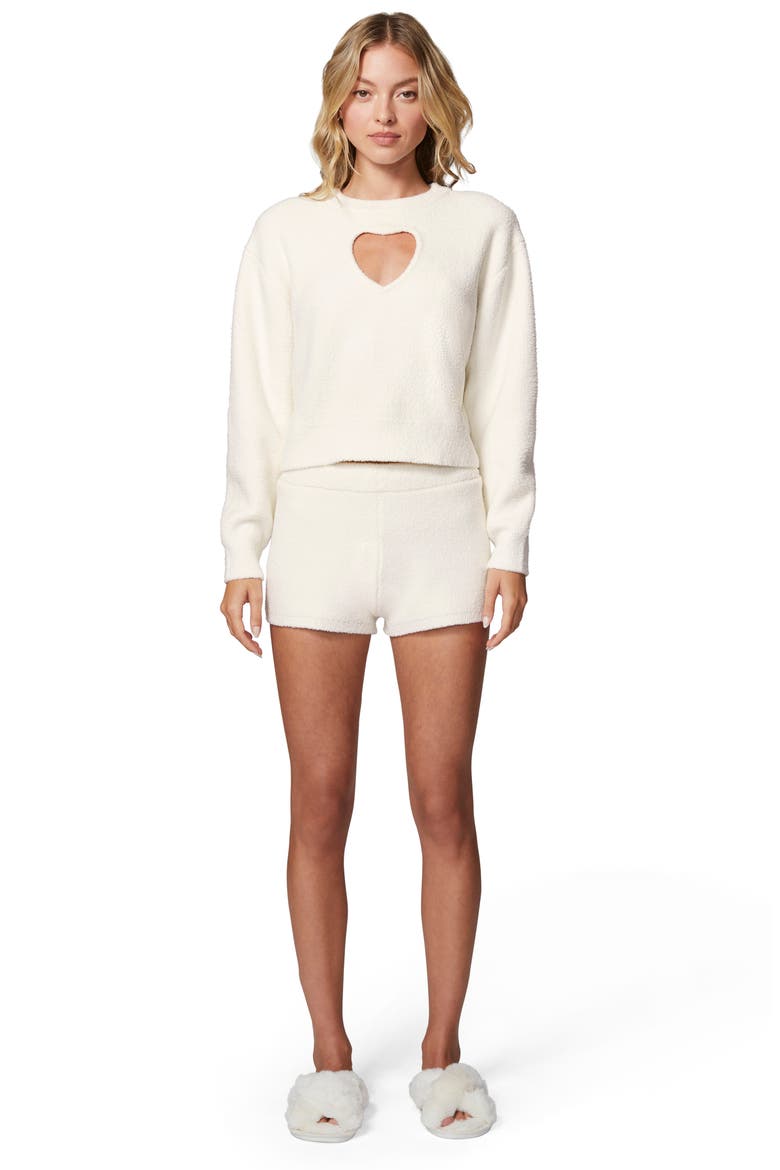 Cloud Heart Cutout Bouclé Sweater, Alternate, color, JET STREAM