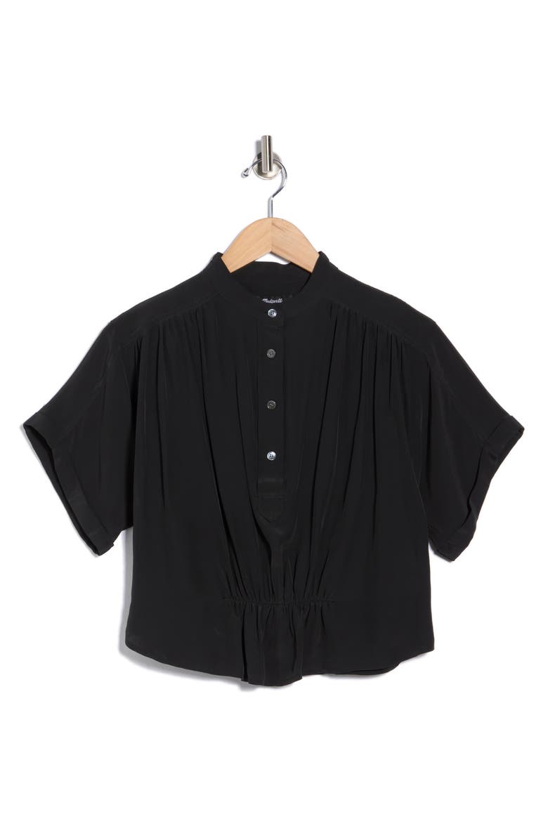 Madewell Grace Short Sleeve Peplum Top, Alternate, color, True Black