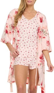 Flora By Flora Nikrooz Dalphene 3-Piece Travel Pajamas Set