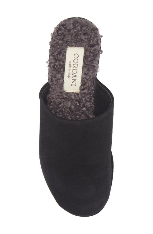 Cordani Jules Faux Fur Lined Platform Mule In Black