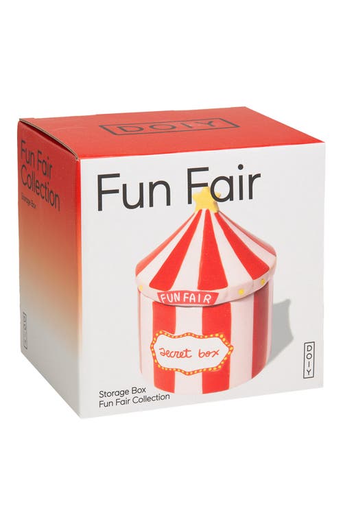 Doiy Funfair Ceramic Storage Box In Red