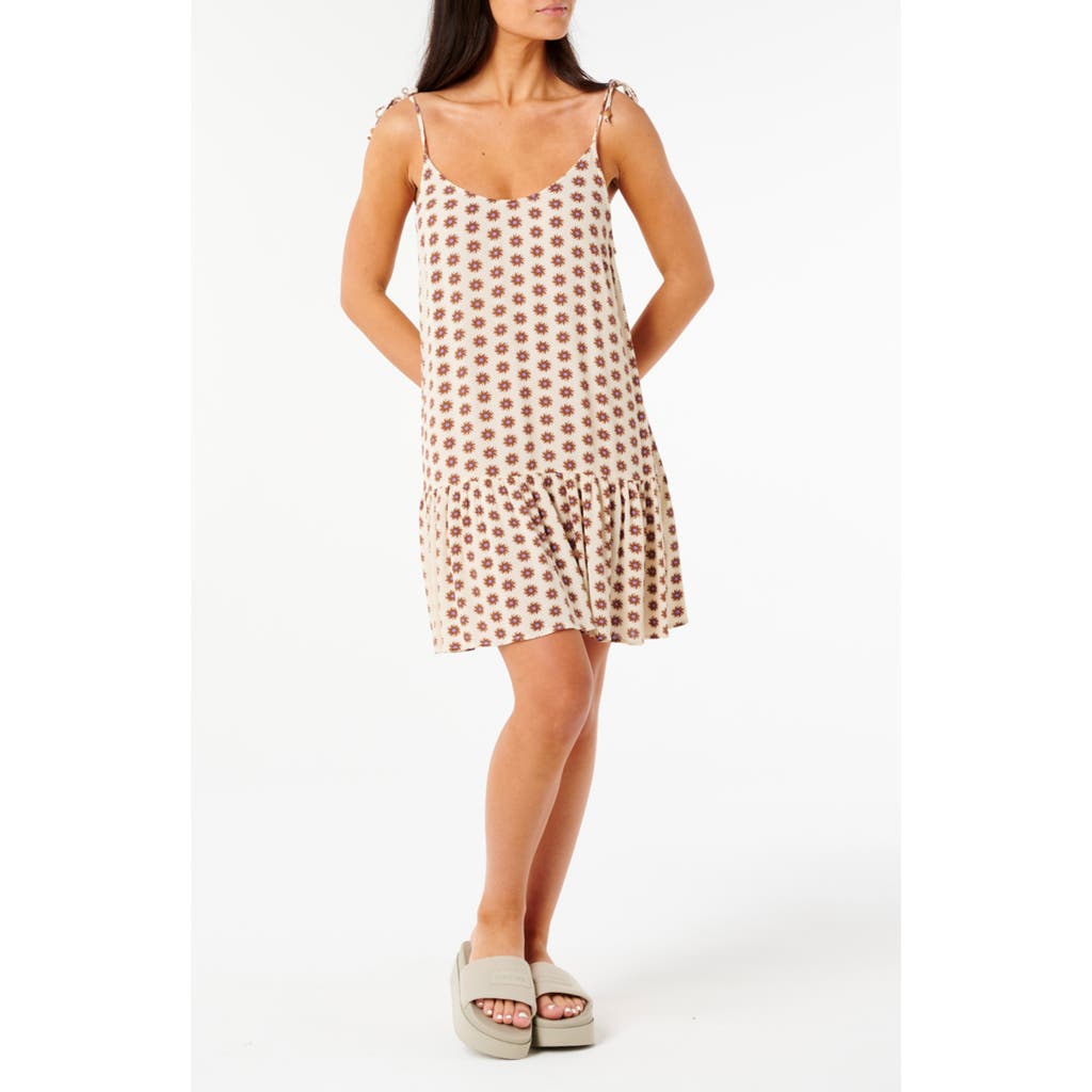 Rip Curl Cala Nights Flounce Hem Sundress In Ivory Multi