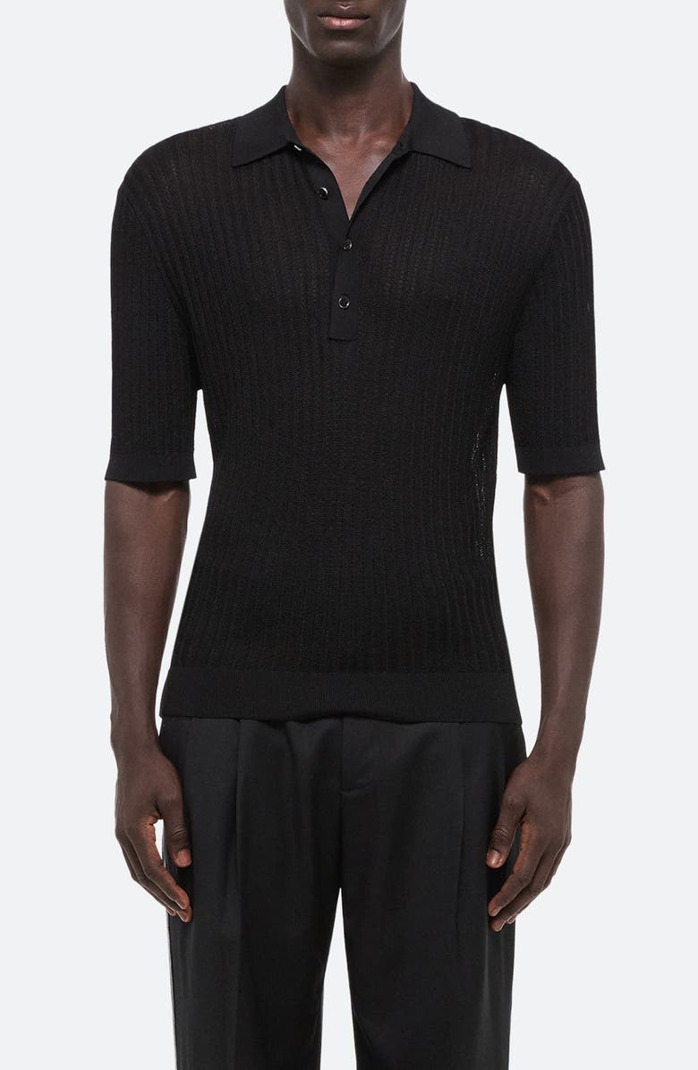 Helmut Lang Pointelle Rib Polo, Main, color, 