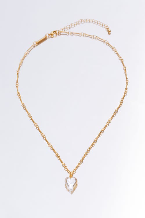 Classicharms Frost Heart Necklace And Earrings Set In Gold