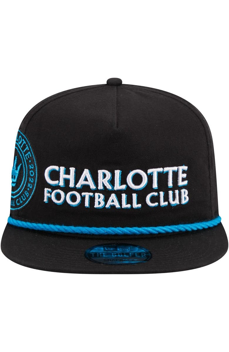New Era Men's New Era Black Charlotte FC Heritage The Golfer Snapback Hat, Alternate, color, Black