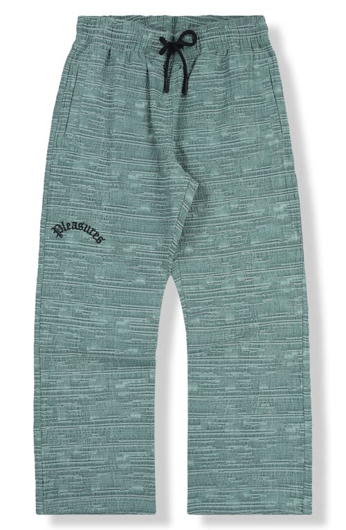 Pleasures Linear Cotton & Linen Wide Leg Pants In Forest Green