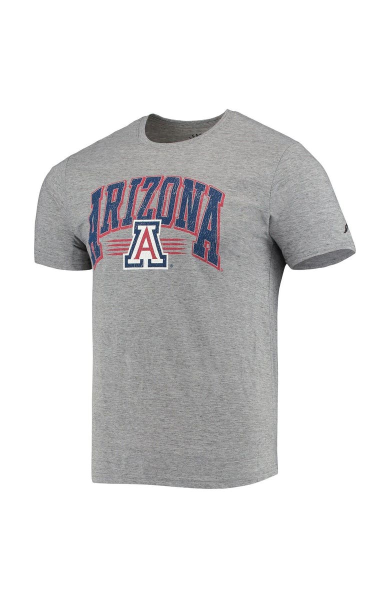 LEAGUE COLLEGIATE WEAR Men's League Collegiate Wear Heathered Gray Arizona Wildcats Upperclassman Reclaim Recycled Jersey T-Shirt, Alternate, color, 